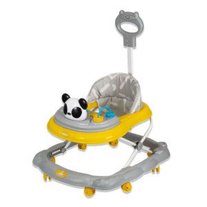 Taboom Panda Baby Walker with Push Handle & Activity Tray – Yellow & Grey
