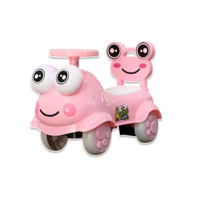 Kids Ride-On Push Car – Cute Frog Design (Pink)