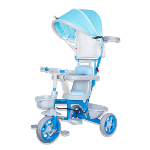 Taboom 4-in-1 Baby Tricycle with Parental Push Handle & Sun Canopy – Blue
