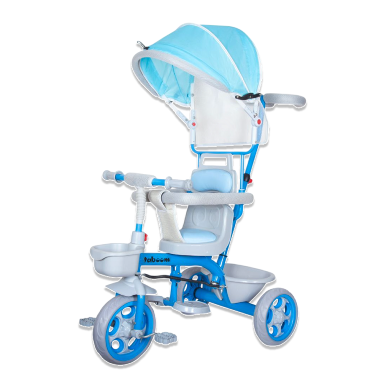 Taboom 4-in-1 Baby Tricycle with Parental Push Handle & Sun Canopy – Blue